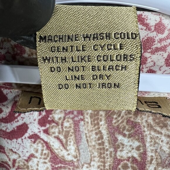 Vintage Notations Womens XL Sheer Chiffon Ruffled Crinkle Boho Button Up Blouse - Picture 15 of 15